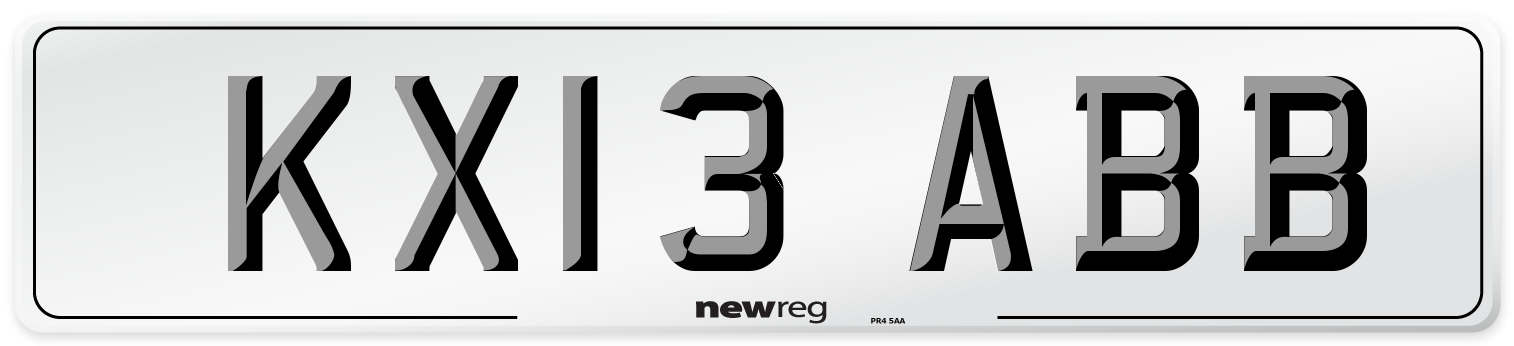 KX13 ABB Number Plate from New Reg